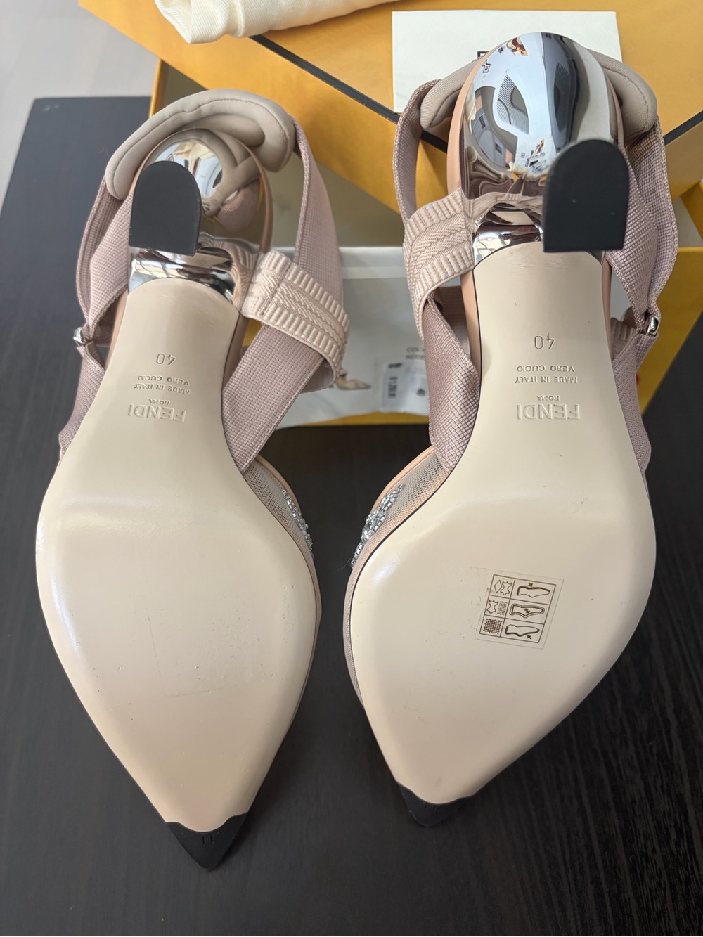 Fendi Colibrì Embellished Mesh Pumps - Picture 6 of 11